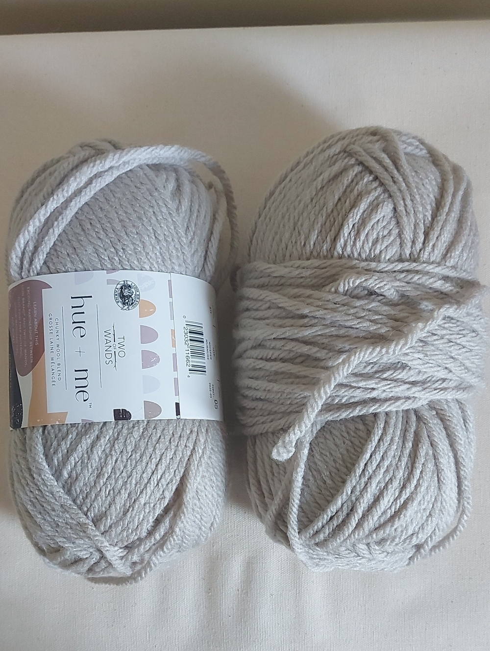 2 For $12 | Hue + Me Chunky Wool Blend Yarn In Soft Greige